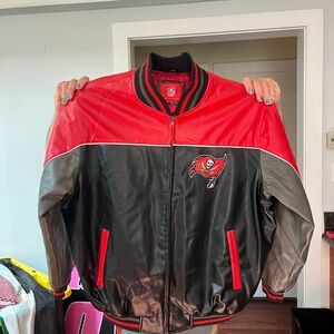 NFL Tampa Bay Buccaneers Leather Varsity Bomber Jacket